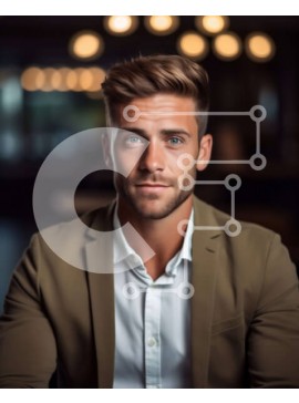 Intra Συλλεκτικό Ξύλινο Παζλ Plywood  4mm - Οικείο και άνετο πορτρέτο ενός σοβαρού νεαρού άνδρα Σε Ξύλινο Κουτί - Διαστάσεις Puzzle: 10x10 cm – 25 κομμάτια