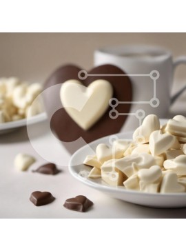 Σετ των 2 Intra Συλλεκτικό Ξύλινο Παζλ Plywood  4mm - Καραμέλα σοκολάτας και φλιτζάνια καφέ σε σχήμα καρδιάς για την ημέρα του Αγίου Βαλεντίνου Σε Ξύλινο Κουτί - Διαστάσεις: 10x10 cm – 25 κομμάτια