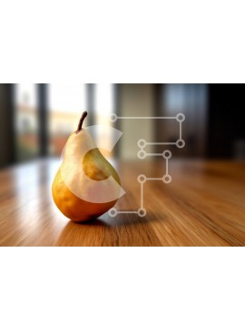 Σετ των 2 Intra Συλλεκτικό Ξύλινο Παζλ Plywood  4mm - Όμορφη εικόνα ώριμου αχλαδιού με θέα στον κήπο Σε Ξύλινο Κουτί - Διαστάσεις: 10x10 cm – 25 κομμάτια