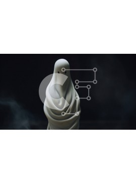 Intra Συλλεκτικό Ξύλινο Παζλ Plywood  4mm - Ειδώλιο σε σχήμα φαντάσματος σε καπνό Σε Ξύλινο Κουτί - Διαστάσεις Puzzle: 10x10 cm – 25 κομμάτια