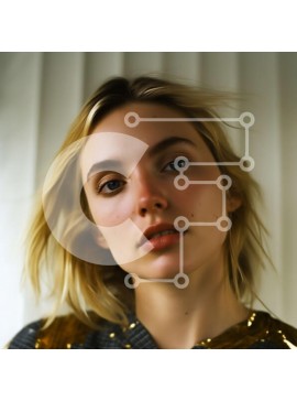 Intra Συλλεκτικό Ξύλινο Παζλ Plywood  4mm - Κοντινό πλάνο πορτρέτο μιας νεαρής γυναίκας με ξανθά μαλλιά Σε Ξύλινο Κουτί - Διαστάσεις Puzzle: 10x10 cm – 25 κομμάτια