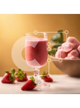 Σετ των 2 Intra Συλλεκτικό Ξύλινο Παζλ Plywood  4mm - Smoothie φράουλας με φρέσκες φράουλες Σε Ξύλινο Κουτί - Διαστάσεις: 10x10 cm – 25 κομμάτια