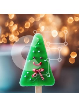 Intra Συλλεκτικό Ξύλινο Παζλ Plywood  4mm - Γιορτινό Χριστουγεννιάτικο Δέντρο Popsicle - Εποχιακό Κέρασμα Σε Ξύλινο Κουτί - Διαστάσεις Puzzle: 10x10 cm – 25 κομμάτια