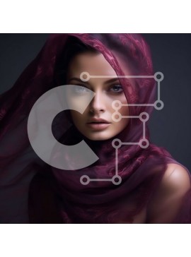 Σετ των 2 Intra Συλλεκτικό Ξύλινο Παζλ Plywood  4mm - Εκπληκτική εικόνα γυναίκας με κόκκινο πέπλο με περίπλοκα μοτίβα Σε Ξύλινο Κουτί - Διαστάσεις: 10x10 cm – 25 κομμάτια