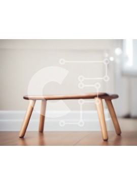 Intra Συλλεκτικό Ξύλινο Παζλ Plywood  4mm - Μικρό ξύλινο σκαμπό σε άδειο δωμάτιο Σε Ξύλινο Κουτί - Διαστάσεις Puzzle: 10x10 cm – 25 κομμάτια