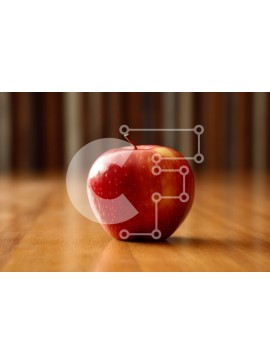 Σετ των 2 Intra Συλλεκτικό Ξύλινο Παζλ Plywood  4mm - Όμορφη εικόνα ενός κόκκινου μήλου σε ένα ξύλινο τραπέζι Σε Ξύλινο Κουτί - Διαστάσεις: 10x10 cm – 25 κομμάτια