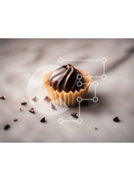 Σετ των 2 Intra Συλλεκτικό Ξύλινο Παζλ Plywood  4mm - Cupcake σοκολάτας με τσιπς σοκολάτας Σε Ξύλινο Κουτί - Διαστάσεις: 10x10 cm – 25 κομμάτια