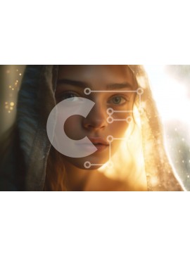 Intra Συλλεκτικό Ξύλινο Παζλ Plywood  4mm - Όμορφη εικόνα μιας νεαρής γυναίκας που κοιτάζει έξω από ένα παράθυρο με το φως του ήλιου στο πρόσωπό της Σε Ξύλινο Κουτί - Διαστάσεις Puzzle: 10x10 cm – 25 κομμάτια