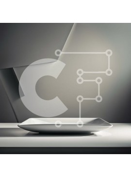 Intra Συλλεκτικό Ξύλινο Παζλ Plywood  4mm - Μινιμαλιστικό και μοντέρνο εσωτερικό με λευκό πιάτο και τοίχο γεωμετρικού σχήματος Σε Ξύλινο Κουτί - Διαστάσεις Puzzle: 10x10 cm – 25 κομμάτια