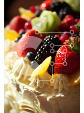 Σετ των 2 Intra Συλλεκτικό Ξύλινο Παζλ Plywood  4mm - Τούρτα διακοσμημένο με φρούτα με λευκό γλάσο και σαντιγί Σε Ξύλινο Κουτί - Διαστάσεις: 10x10 cm – 25 κομμάτια