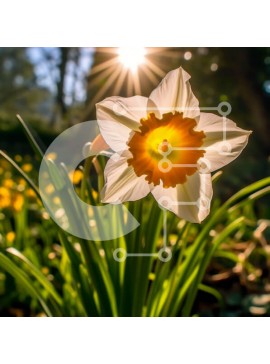 Intra Συλλεκτικό Ξύλινο Παζλ Plywood  4mm - Όμορφη εικόνα ενός λουλουδιού ασφόδελου με έντονο φως του ήλιου Σε Ξύλινο Κουτί - Διαστάσεις: 10x10 cm – 25 κομμάτια