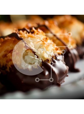 Σετ των 2 Intra Συλλεκτικό Ξύλινο Παζλ Plywood  4mm - Σοκολατένιες μπάλες καρύδας σε λευκό πιάτο με σοκολάτα Σε Ξύλινο Κουτί - Διαστάσεις: 10x10 cm – 25 κομμάτια