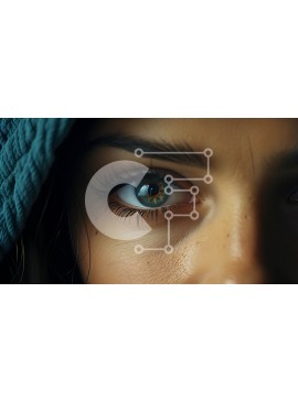 Intra Συλλεκτικό Ξύλινο Παζλ Plywood  4mm - Όμορφη εικόνα μιας γυναίκας με μακριά σγουρά μαλλιά και πράσινα μάτια Σε Ξύλινο Κουτί - Διαστάσεις Puzzle: 10x10 cm – 25 κομμάτια