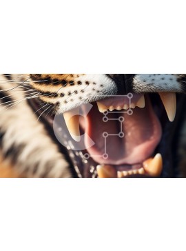 Intra Συλλεκτικό Ξύλινο Παζλ Plywood  4mm - Κοντινό πλάνο του θυμωμένου τίγρη που βρυχάται με τα δόντια εκτεθειμένα Σε Ξύλινο Κουτί - Διαστάσεις: 10x10 cm – 25 κομμάτια