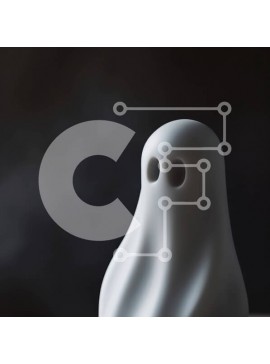 Intra Συλλεκτικό Ξύλινο Παζλ Plywood  4mm - Λευκό ειδώλιο φάντασμα που στέκεται στο σκοτάδι Σε Ξύλινο Κουτί - Διαστάσεις Puzzle: 10x10 cm – 25 κομμάτια