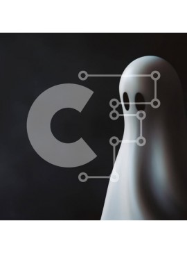 Intra Συλλεκτικό Ξύλινο Παζλ Plywood  4mm - Απόκοσμο λευκό φάντασμα που στέκεται στο σκοτάδι Σε Ξύλινο Κουτί - Διαστάσεις Puzzle: 10x10 cm – 25 κομμάτια