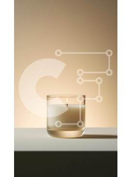 Intra Συλλεκτικό Ξύλινο Παζλ Plywood  4mm - Μονό άφωτο κερί σε τραπέζι σε πορτοκαλί φόντο Σε Ξύλινο Κουτί - Διαστάσεις Puzzle: 10x10 cm – 25 κομμάτια