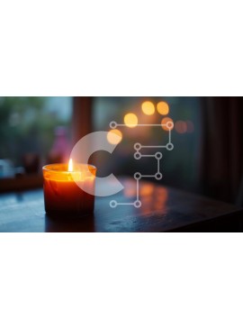 Intra Συλλεκτικό Ξύλινο Παζλ Plywood  4mm - Αναμμένο κερί σε ξύλινο τραπέζι σε άνετο δωμάτιο Σε Ξύλινο Κουτί - Διαστάσεις Puzzle: 10x10 cm – 25 κομμάτια