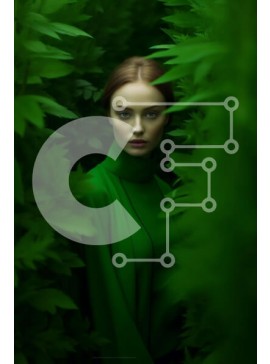 Σετ των 2 Intra Συλλεκτικό Ξύλινο Παζλ Plywood  4mm - Κυκλοθυμική εικόνα της γυναίκας σε ένα πυκνό δάσος Σε Ξύλινο Κουτί - Διαστάσεις: 10x10 cm – 25 κομμάτια