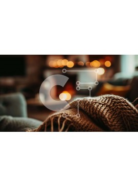 Intra Συλλεκτικό Ξύλινο Παζλ Plywood  4mm - Cozy Πλεκτό Πουλόβερ με Τζάκι και Κεριά Σε Ξύλινο Κουτί - Διαστάσεις Puzzle: 10x10 cm – 25 κομμάτια