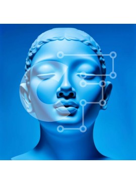 Intra Συλλεκτικό Ξύλινο Παζλ Plywood  4mm - Όμορφο μπλε άγαλμα μιας γαλήνιας γυναίκας Σε Ξύλινο Κουτί - Διαστάσεις Puzzle: 10x10 cm – 25 κομμάτια