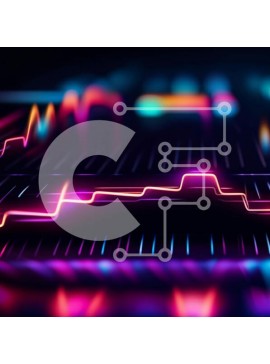 Intra Συλλεκτικό Ξύλινο Παζλ Plywood  4mm - Πολύχρωμο και ενεργητικό ηχητικό κύμα σε φώτα νέον Σε Ξύλινο Κουτί - Διαστάσεις Puzzle: 10x10 cm – 25 κομμάτια