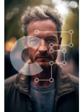 Intra Συλλεκτικό Ξύλινο Παζλ Plywood  4mm - Κοντινό πλάνο πορτρέτο ενός άνδρα σε εξωτερικούς χώρους Σε Ξύλινο Κουτί - Διαστάσεις Puzzle: 10x10 cm – 25 κομμάτια