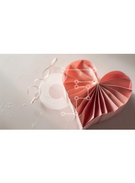 Intra Συλλεκτικό Ξύλινο Παζλ Plywood  4mm - Ροζ χαρτί Origami σε σχήμα καρδιάς Σε Ξύλινο Κουτί - Διαστάσεις Puzzle: 10x10 cm – 25 κομμάτια