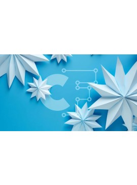 Intra Συλλεκτικό Ξύλινο Παζλ Plywood  4mm - Λευκά αστέρια Origami σε μπλε φόντο Σε Ξύλινο Κουτί - Διαστάσεις Puzzle: 10x10 cm – 25 κομμάτια