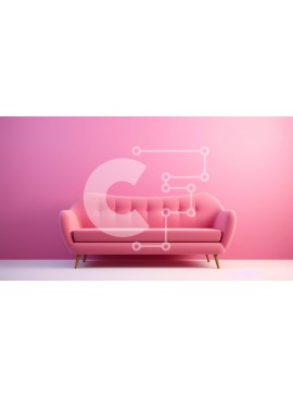 Intra Συλλεκτικό Ξύλινο Παζλ Plywood  4mm - Ροζ καναπές σε ροζ δωμάτιο Σε Ξύλινο Κουτί - Διαστάσεις Puzzle: 10x10 cm – 25 κομμάτια