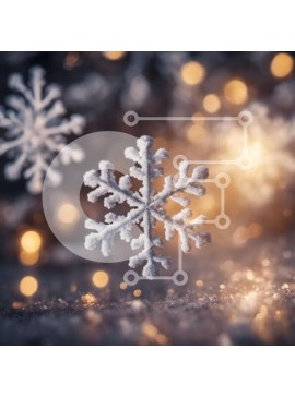 Intra Συλλεκτικό Ξύλινο Παζλ Plywood  4mm - Παγάκια νιφάδας χιονιού σε διακοσμητικό φόντο Σε Ξύλινο Κουτί - Διαστάσεις Puzzle: 10x10 cm – 25 κομμάτια