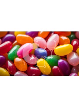 Σετ των 2 Intra Συλλεκτικό Ξύλινο Παζλ Plywood  4mm - Κοντινή όψη των πολύχρωμων φασολιών ζελέ Σε Ξύλινο Κουτί - Διαστάσεις: 10x10 cm – 25 κομμάτια