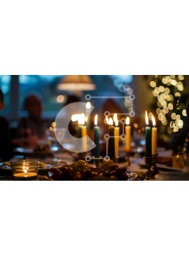 Σετ των 2 Intra Συλλεκτικό Ξύλινο Παζλ Plywood  4mm - Τραπεζαρία με αναμμένα κεριά και ανθρώπους Σε Ξύλινο Κουτί - Διαστάσεις: 10x10 cm – 25 κομμάτια