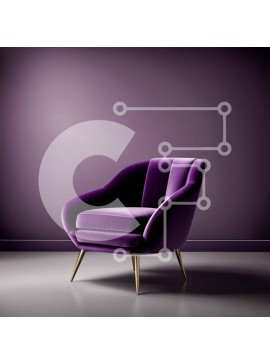 Intra Συλλεκτικό Ξύλινο Παζλ Plywood  4mm - Ζεστή και κομψή μωβ βελούδινη πολυθρόνα σε δωμάτιο με χαμηλό φωτισμό Σε Ξύλινο Κουτί - Διαστάσεις Puzzle: 10x10 cm – 25 κομμάτια