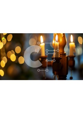 Intra Συλλεκτικό Ξύλινο Παζλ Plywood  4mm - Ξύλινο Κηροπήγιο με Αναμμένα Κεριά Σε Ξύλινο Κουτί - Διαστάσεις Puzzle: 10x10 cm – 25 κομμάτια