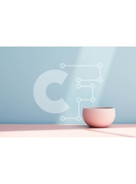 Intra Συλλεκτικό Ξύλινο Παζλ Plywood  4mm - Ροζ Κύπελλο στο τραπέζι με γαλάζιο τοίχο Σε Ξύλινο Κουτί - Διαστάσεις Puzzle: 10x10 cm – 25 κομμάτια