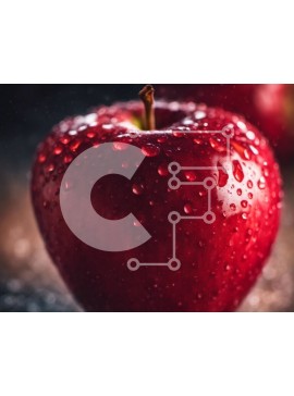 Σετ των 2 Intra Συλλεκτικό Ξύλινο Παζλ Plywood  4mm - Φρέσκο ​​και ζουμερό κόκκινο μήλο με σταγονίδια νερού Σε Ξύλινο Κουτί - Διαστάσεις: 10x10 cm – 25 κομμάτια