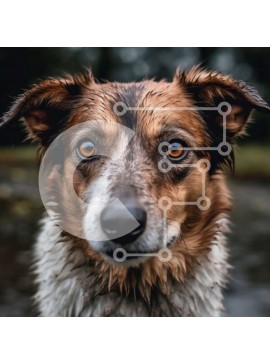 Intra Συλλεκτικό Ξύλινο Παζλ Plywood  4mm - Αξιολάτρευτη εικόνα ενός σκύλου με βρεγμένη γούνα σε δασώδη περιοχή Σε Ξύλινο Κουτί - Διαστάσεις: 10x10 cm – 25 κομμάτια