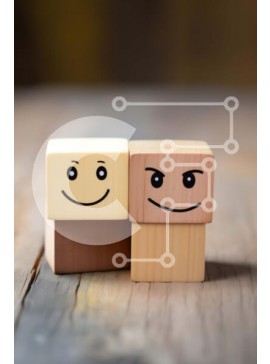 Intra Συλλεκτικό Ξύλινο Παζλ Plywood  4mm - Παιχνιδιάρικα ξύλινα μπλοκ με χαμογελαστά πρόσωπα Σε Ξύλινο Κουτί - Διαστάσεις Puzzle: 10x10 cm – 25 κομμάτια