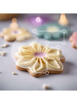 Σετ των 2 Intra Συλλεκτικό Ξύλινο Παζλ Plywood  4mm - Παγωμένα μπισκότα σε σχήμα λουλουδιού σε τραπέζι με κεριά Σε Ξύλινο Κουτί - Διαστάσεις: 10x10 cm – 25 κομμάτια