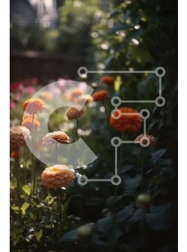 Σετ των 2 Intra Συλλεκτικό Ξύλινο Παζλ Plywood  4mm - Πανέμορφα λουλούδια κήπου σε πορτοκαλί και ροζ χρώμα Σε Ξύλινο Κουτί - Διαστάσεις: 10x10 cm – 25 κομμάτια