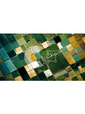 Intra Συλλεκτικό Ξύλινο Παζλ Plywood  4mm - Αεροφωτογραφία ενός όμορφου χωραφιού και νερού Σε Ξύλινο Κουτί - Διαστάσεις Puzzle: 10x10 cm – 25 κομμάτια