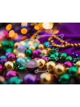 Intra Συλλεκτικό Ξύλινο Παζλ Plywood  4mm - Πολύχρωμες χάντρες για εορταστικές γιορτές Σε Ξύλινο Κουτί - Διαστάσεις Puzzle: 10x10 cm – 25 κομμάτια