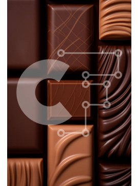 Σετ των 2 Intra Συλλεκτικό Ξύλινο Παζλ Plywood  4mm - Ποικιλία ράβδων σοκολάτας σε σκούρο φόντο Σε Ξύλινο Κουτί - Διαστάσεις: 10x10 cm – 25 κομμάτια