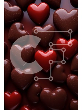 Σετ των 2 Intra Συλλεκτικό Ξύλινο Παζλ Plywood  4mm - Ποικιλία σοκολατένιων καρδιών για την ημέρα του Αγίου Βαλεντίνου Σε Ξύλινο Κουτί - Διαστάσεις: 10x10 cm – 25 κομμάτια