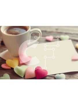 Σετ των 2 Intra Συλλεκτικό Ξύλινο Παζλ Plywood  4mm - Φλιτζάνι καφέ με καραμέλες σε σχήμα καρδιάς Σε Ξύλινο Κουτί - Διαστάσεις: 10x10 cm – 25 κομμάτια