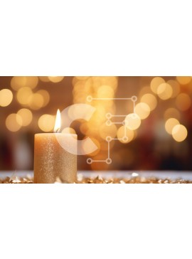 Intra Συλλεκτικό Ξύλινο Παζλ Plywood  4mm - Μονό κερί σε χρυσό κομφετί με φώτα Bokeh Σε Ξύλινο Κουτί - Διαστάσεις Puzzle: 10x10 cm – 25 κομμάτια