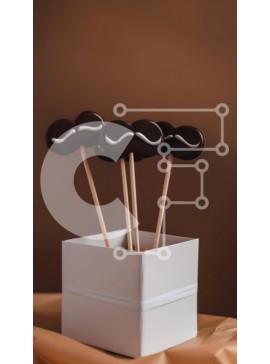 Intra Συλλεκτικό Ξύλινο Παζλ Plywood  4mm - Σοκολατένια μουστάκι λαχανικά σε λευκό κουτί Σε Ξύλινο Κουτί - Διαστάσεις: 10x10 cm – 25 κομμάτια