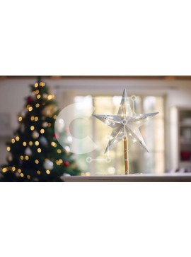 Intra Συλλεκτικό Ξύλινο Παζλ Plywood  4mm - Διακόσμηση White Star στο τραπέζι με χριστουγεννιάτικο δέντρο Σε Ξύλινο Κουτί - Διαστάσεις Puzzle: 10x10 cm – 25 κομμάτια