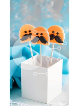 Intra Συλλεκτικό Ξύλινο Παζλ Plywood  4mm - Τρία Cake Pops με πορτοκαλί μουστάκια Σε Ξύλινο Κουτί - Διαστάσεις: 10x10 cm – 25 κομμάτια